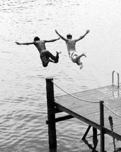 jumping off the dock